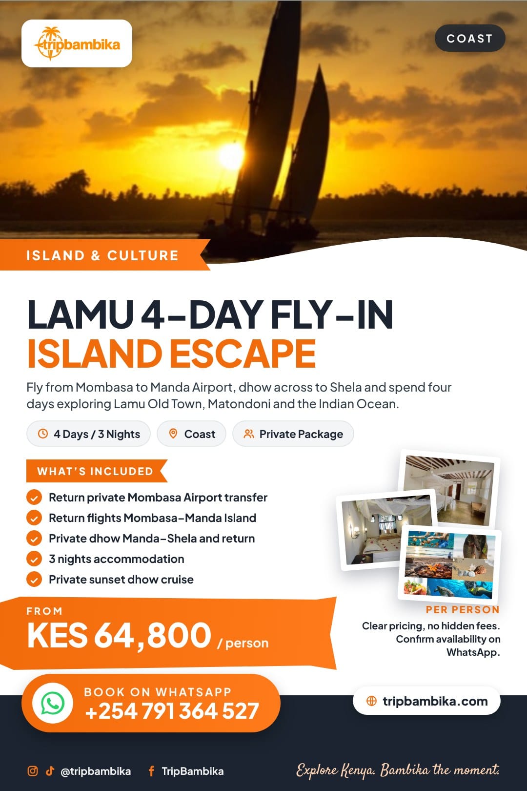 Lamu 4-Day Fly-In Island Escape poster