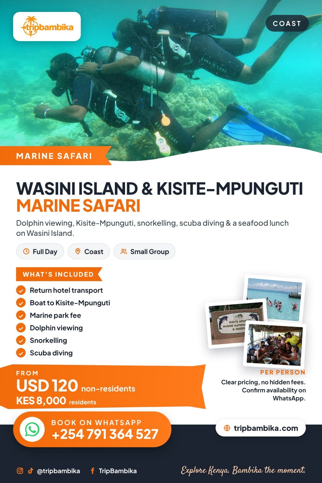 Wasini Island & Kisite-Mpunguti Marine Safari poster